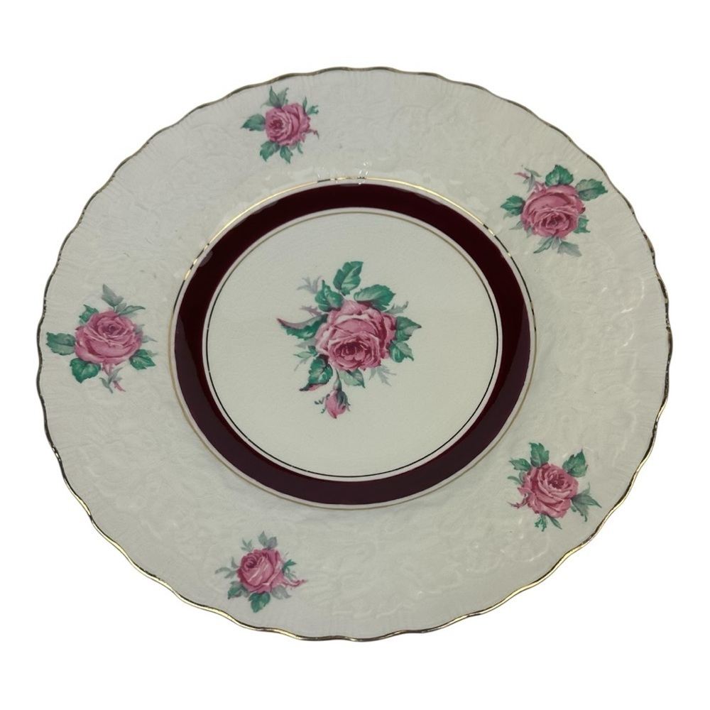 Vintage J Fryer & Sons Rose Pattern Charger Plate 11 Inch